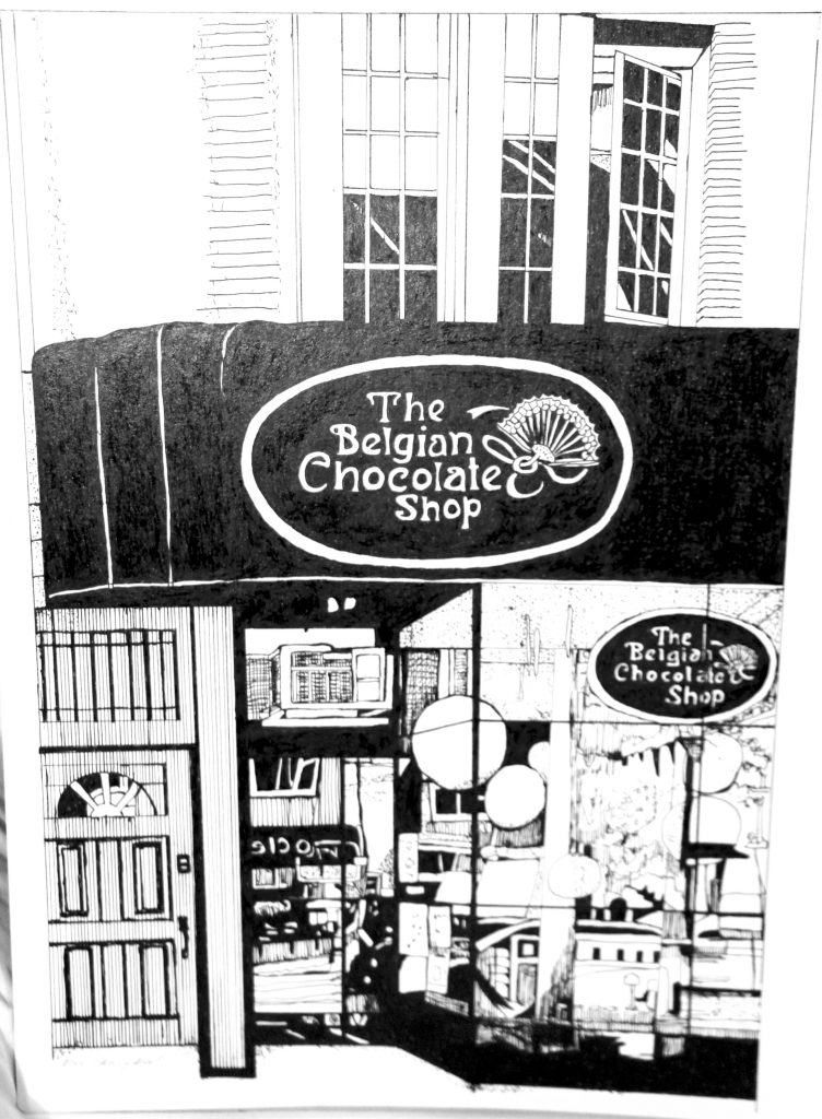The Belgian Chocolate Shop by artist Beverly Campell