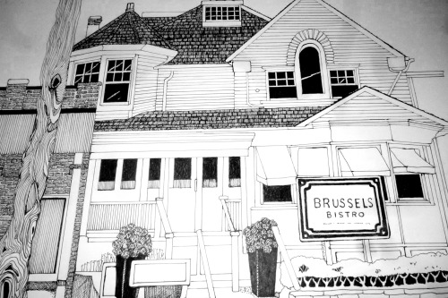 Brussels Bistro by Artist Beverly Campbell 20x24